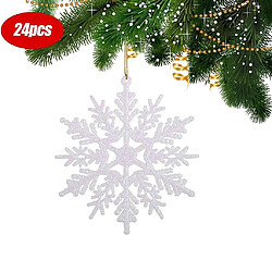 Avis Universal 24pcs - 10cm flocon de neige suspendu décoration - Noël (blanc)