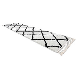 Avis RUGSX Le tapis, le tapis de couloir BERBERE CROSS blanc - pour la cuisine, l'antichambre, le couloir 60x300 cm