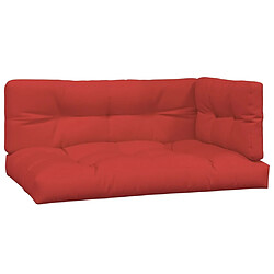 Maison Chic Lot de 3 Coussins Confort,Coussins de palette rouge tissu -GKD84808