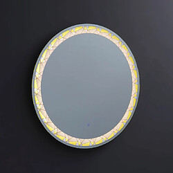 Kiamami Valentina MIROIR ROND LED 80CM BOUTON TACTILE COLORÉ