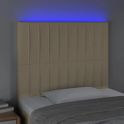 Avis Maison Chic Tête de lit scandinave à LED,meuble de chambre Crème 80x5x118/128 cm Tissu -MN11556