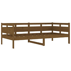 Avis vidaXL Lit de jour sans matelas marron miel bois pin massif 90x190 cm