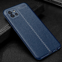 Coque en TPU antichoc, texture litchi bleu pour votre Samsung Galaxy A03 (Global Version)