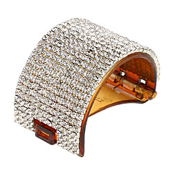 Bling strass pince à cheveux queue de cheval porte dentelle manchette wrap Barrette 4x2.5cm café