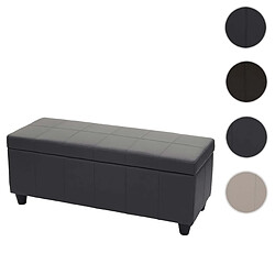 Mendler Banc/banquette/coffre de rangement Kriens, 114x45x45cm, similicuir ~ gris mat