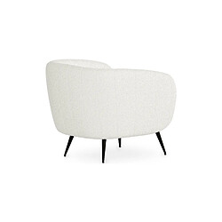 Avis ICONIK INTERIOR Fauteuil avec Accoudoirs En Bouclette Fausse Fourrure Tapissée - Boucles Blanches - Nuba Blanc