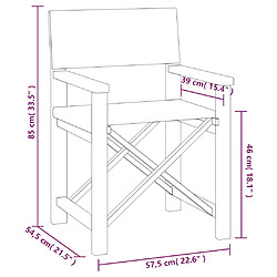 vidaXL Chaises de metteur en scène lot de 2 Bois de teck massif Rouge pas cher