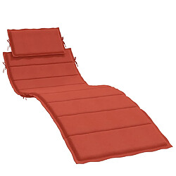 vidaXL Coussin de chaise longue rouge mélangé 186x58x3 cm tissu