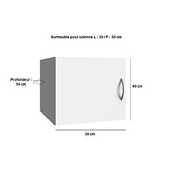 Inside 75 Surmeuble colonne de rangement LUND blanc mat 30 x 54 cm profondeur