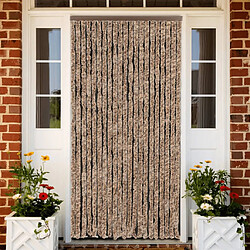 vidaXL Rideau anti-mouches beige et marron foncé 56x185 cm chenille