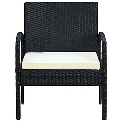 Maison Chic Chaise de jardin avec coussin - Fauteuil d'extérieur Résine tressée Noir -MN79045