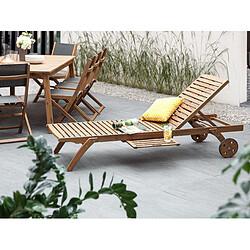 Beliani Chaise longue Bois Bois clair CESANA