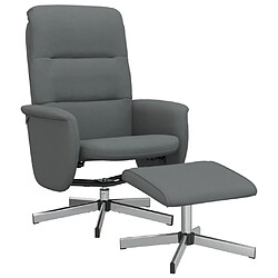 vidaXL Fauteuil inclinable avec repose-pied gris foncé tissu