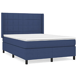 Maison Chic Lit Adulte - Lit simple Lit à sommier tapissier avec matelas moelleux - Meuble de Chambre - Bleu 140x190 cm Tissu -MN17767