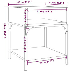 vidaXL Tables de chevet 2 pcs chêne fumé 40x41x50 cm bois d’ingénierie pas cher