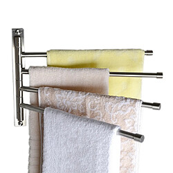 Universal Accessoires de salle de bains Balançoire Porte-serviettes Mur Porte-serviettes en acier inoxydable Brossé 4 barres | Barres à serviettes | Barres à serviettes Accessoires de salle de bains en acier inoxydable