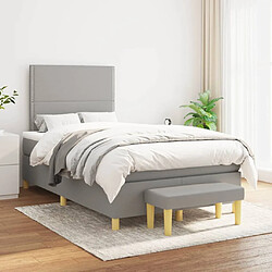 Avis Maison Chic Lit adulte- Lit + matelas,Sommier à lattes de lit et matelas gris clair 120x190 cm tissu -GKD84023