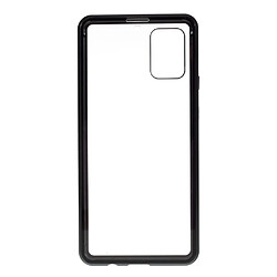 Bumper en métal cadre d'adsorption magnétique double face unique noir pour votre Samsung Galaxy A71 SM-A715