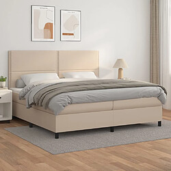 Maison Chic Structures de lit + matelas,Lit à sommier tapissier avec matelas Cappuccino 200x200 cm -MN49649