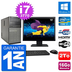 PC Dell 3010 MT Ecran 19" i7-3770 RAM 16Go Disque Dur 2To HDMI Windows 10 Wifi - Occasion