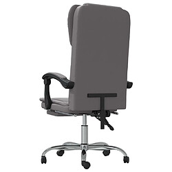 Maison Chic Fauteuil inclinable de bureau,Fauteuil luxe de relaxation Gris Similicuir -MN84882 pas cher