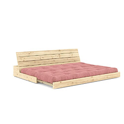 Avis Inside 75 Canapé lit futon BASE rose sorbet couchage 130cm dossiers coffres