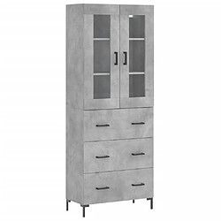 vidaXL Buffet haut Gris béton 69,5x34x180 cm Bois d'ingénierie