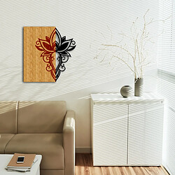 EPIKASA Décoration Murale en Métal et Bois Fleur de Lotus 2