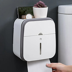 Universal Porte-papier de toilette multifonctionnel Boîte de rangement de mouchoirs de toilette étanche Stickers muraux créatifs Produits de toilette Accessoires de salle de bains | Porte-papier(Gris)