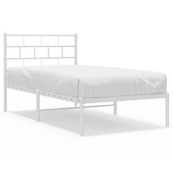 Maison Chic Lit adulte - Cadre de lit métal avec tête de lit pour chambre blanc 100x190 cm -MN71399