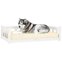 Avis Maison Chic Niche Lit pour chien | Panier couchage pour chien blanc 105,5x75,5x28 cm bois de pin solide -GKD94759