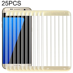 Wewoo Film de verre trempé 25 PCS Pour Galaxy S7 Edge / G935 0.26mm 9H Dureté de Surface Antidéflagrant Colorisé Galvanoplastie Plein Ecran Or