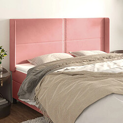 Maison Chic Tête de lit moderne avec oreilles pour chambre - Décoration de lit Rose 163x16x118/128 cm Velours -MN38164