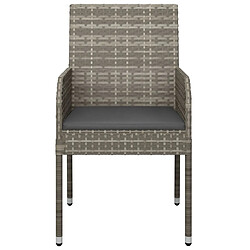 Maison Chic Lot de 4 Chaises de jardin,Fauteuil d'extérieur avec coussins Résine tressée Gris -MN13063 pas cher