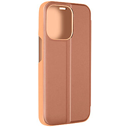 Avizar Étui Clear View pour iPhone 15 Pro Max Clapet Miroir Fonction Support Rose Gold