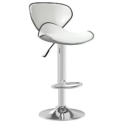 vidaXL Tabouret de bar Blanc Similicuir