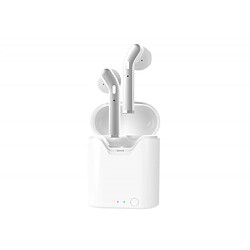 Dealstore Ecouteurs sans fil bluetooth avec boitier-Blanc pas cher