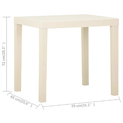 vidaXL Table de jardin Blanc 79x65x72 cm Plastique pas cher