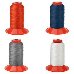 Lot de 4 Pièces 500 Mètres Couture de Fil Cordon en Nylon Solide pour Sac à Dos Tente Blanc + Bleu Foncé + Orange + Gris Foncé