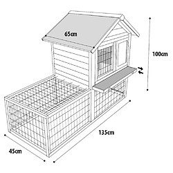 FLAMINGO Clapier Salsa 135x65x100 cm Marron