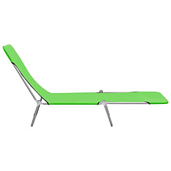 Acheter Maison Chic Lot de 2 Chaises longues pliables | Bain de soleil Relax | Transat Acier et tissu Vert -GKD75288