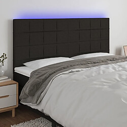 Maison Chic Tête de lit scandinave à LED,meuble de chambre Noir 180x5x118/128 cm Tissu -MN10293