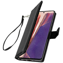 Avizar Housse Samsung Galaxy Note 20 Porte-carte Fonction Support Vidéo Dragonne Noir