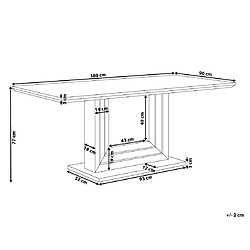 Avis Beliani Table en acier blanc 180 x 90 cm KALONA