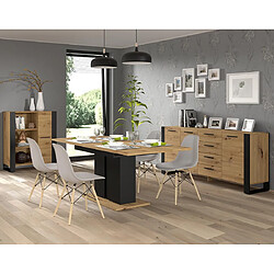 Acheter Bestmobilier Donnely - table à manger extensible - bois et noir - 4 à 8 personnes