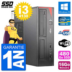 PC Fujitsu Esprimo E520 E85+ DT Intel i3-4130 RAM 16Go SSD 480Go Windows 10 Wifi - Occasion