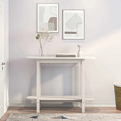 Avis Maison Chic Table console | Meuble d'entrée | Table d'appoint Blanc 110x40x80 cm Bois massif de pin -GKD34515