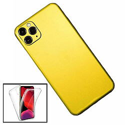 PHONECARE Kit Film arrière Full-Edged SurfaceStickers + Coque 3x1 360° Anti Choc pour iPhone 11 Pro - Or