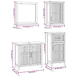 vidaXL Ensemble de meubles de salle de bain 4 pcs Bois massif de noyer pas cher