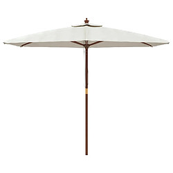 Helloshop26 Parasol de jardin avec mât en bois 299 x 240 cm sable 02_0008354